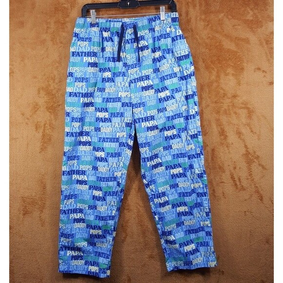 CLUB ROOM Pajama Pants Mens Large Blue lightweight Drawstring Lounge Comfort DAD - Picture 2 of 11